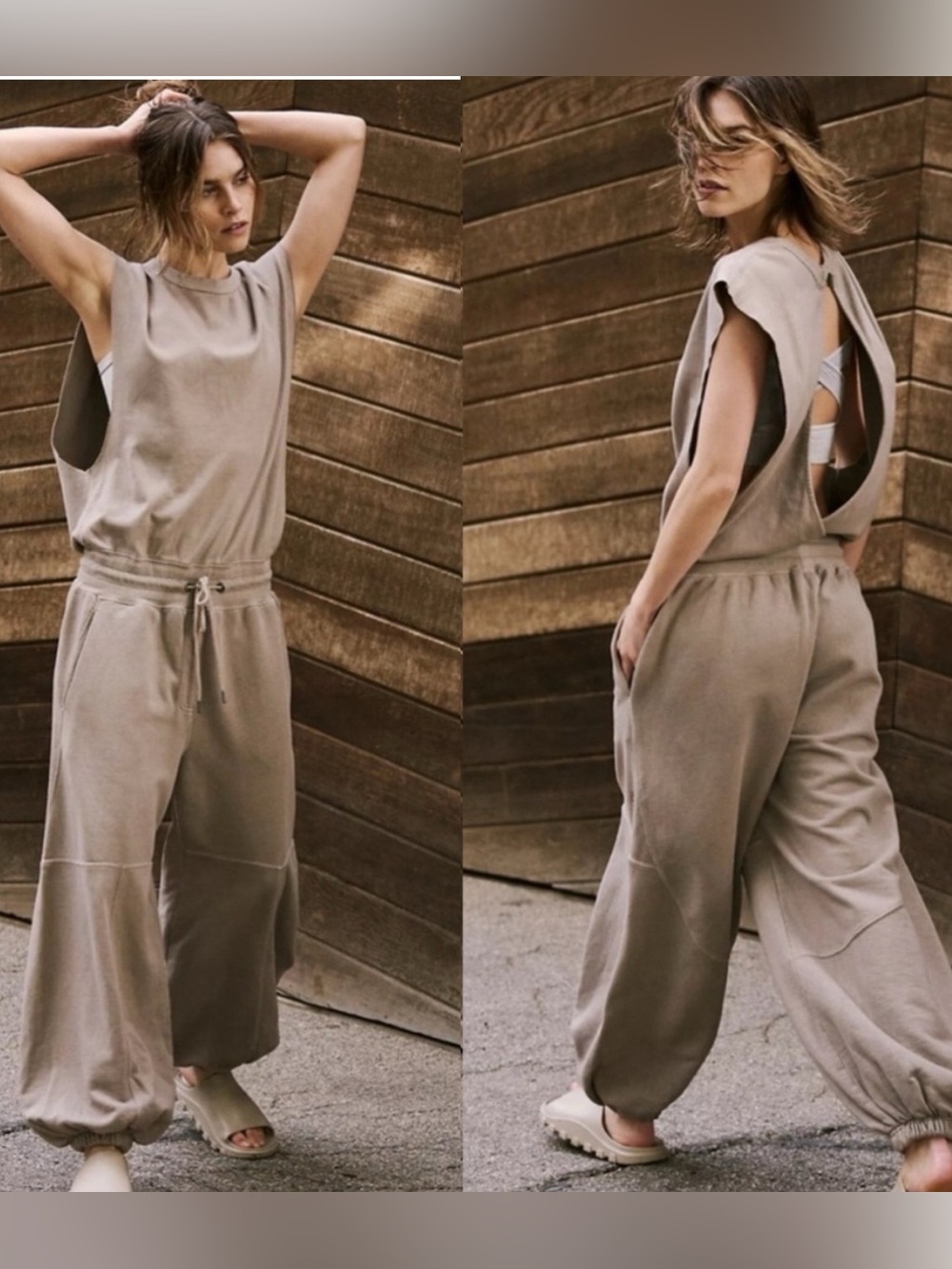Free People Movement  Throw and Go Onesie Jumpsuit light Mocha size Small